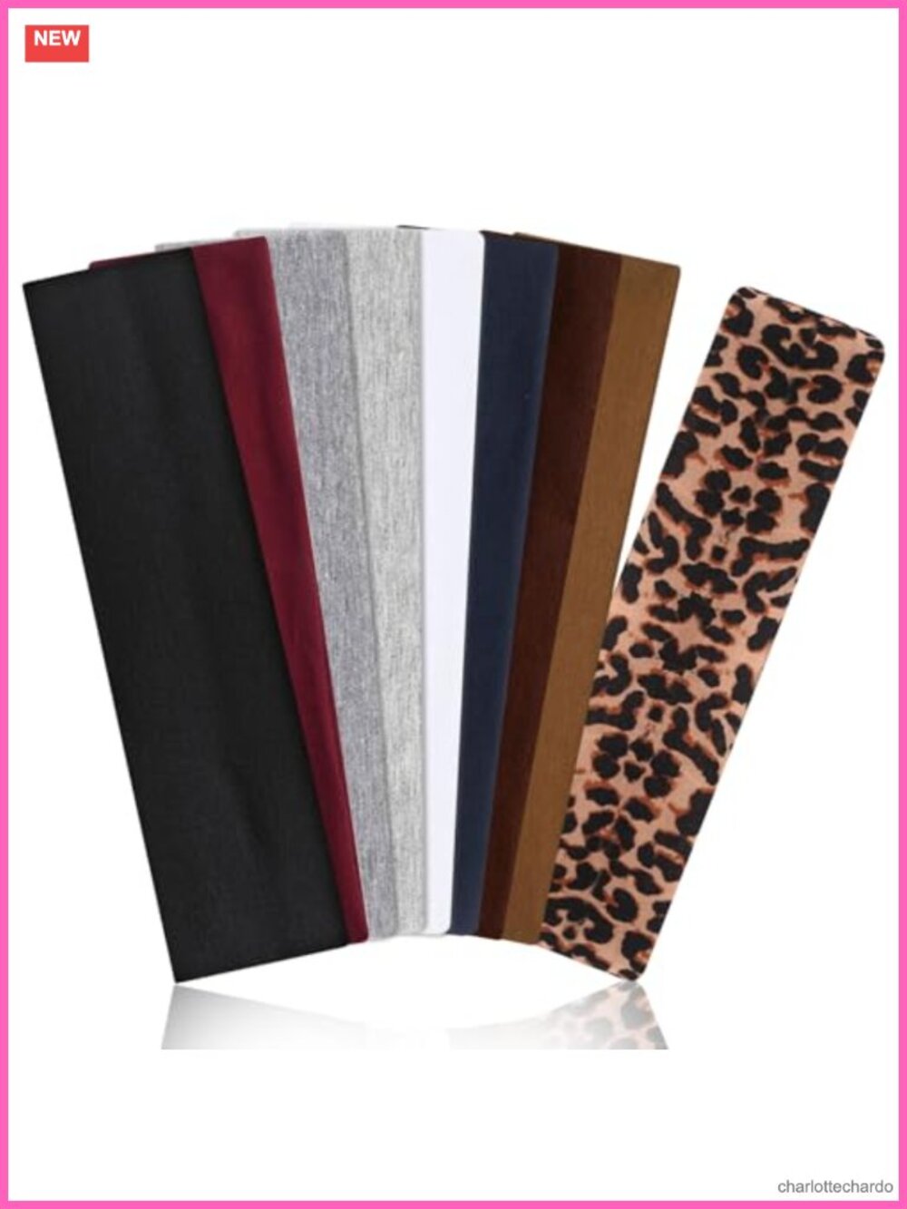 9 Pack Non Slip Elastic Headbands Soft Cotton Cloth for Women Workout Yoga
